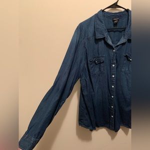 Torrid dark blue button down shirt size 3x